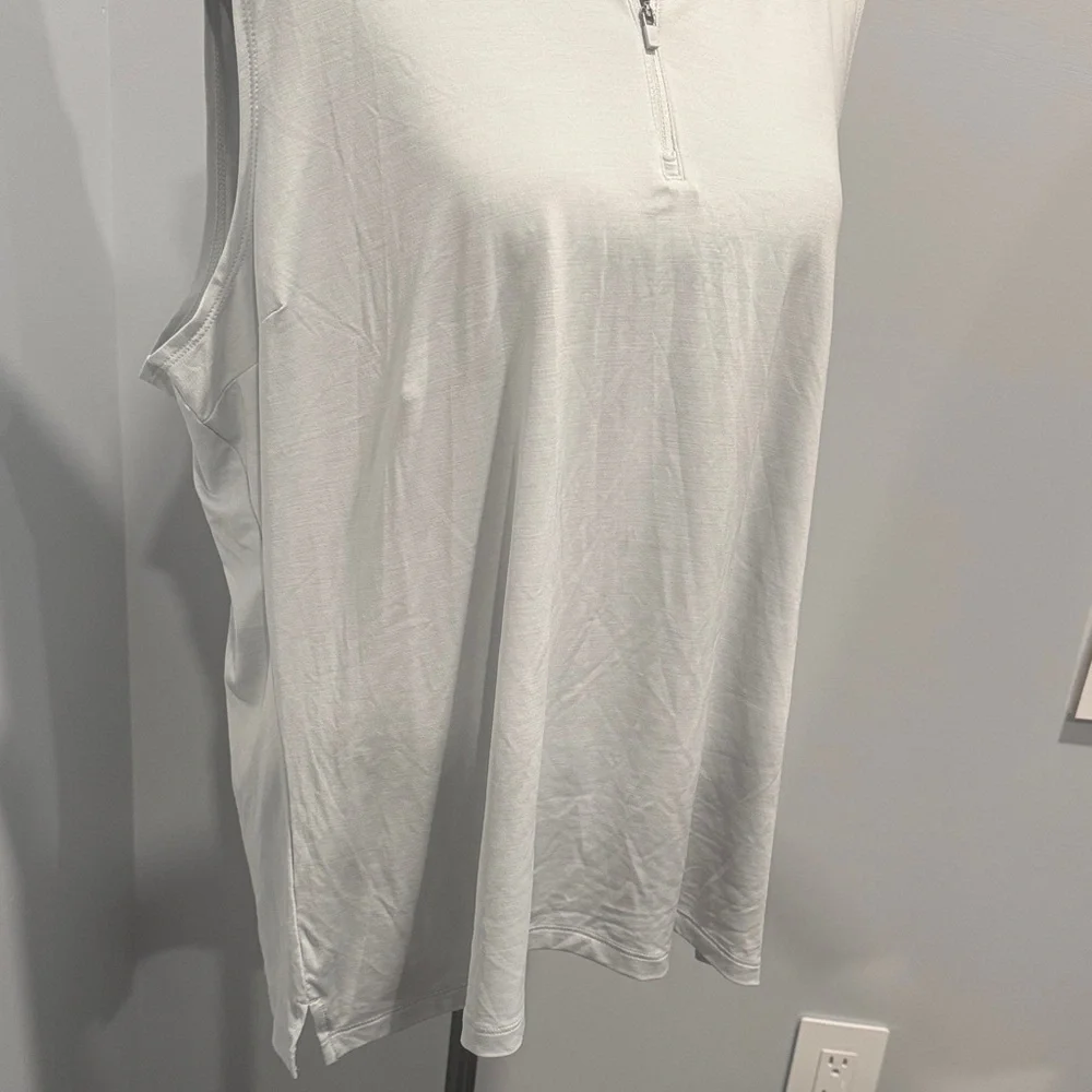 Lady Hagen Light Blue Sleeveless Zip Tank Top - Picture 4 of 5